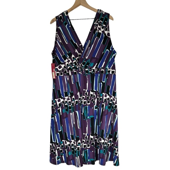 NWT Merona Deep V-Neck Midi Dress Sleeveless Feminine Flowy Women's Size 2X - Picture 7 of 11